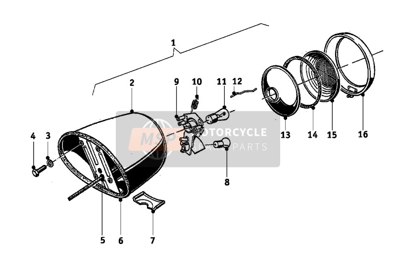 BMW R 50 S 1961 Piezas sueltas de luce trasera para un 1961 BMW R 50 S