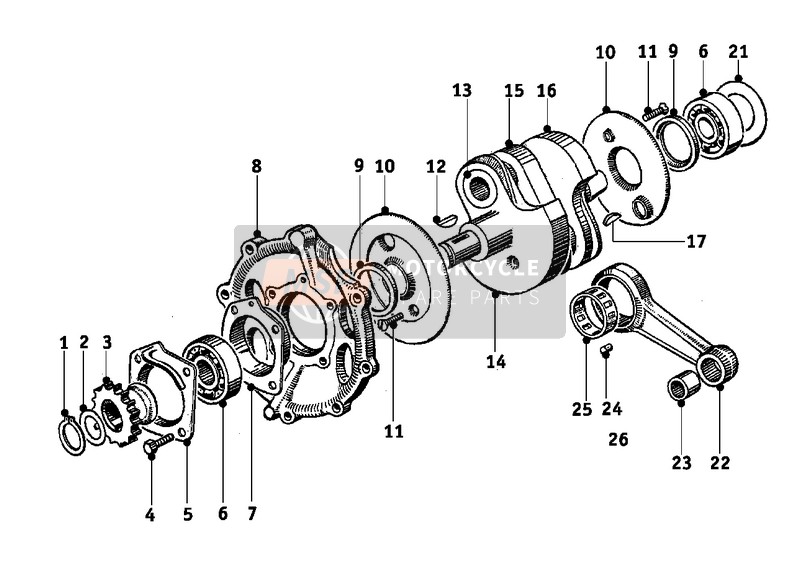 BMW R 51/2 1950 CRANKSHAFT for a 1950 BMW R 51/2