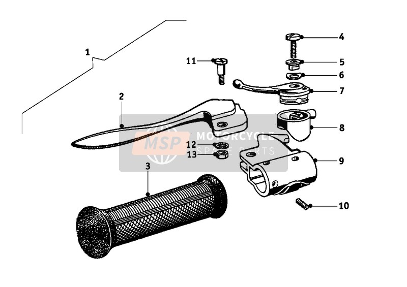 BMW R 51/3 1950 Griffeinheit links für ein 1950 BMW R 51/3