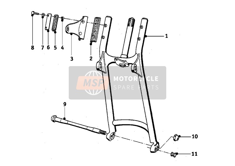 BMW R 60/2 1965 Forcella oscillante ruota anteriore 3 per un 1965 BMW R 60/2