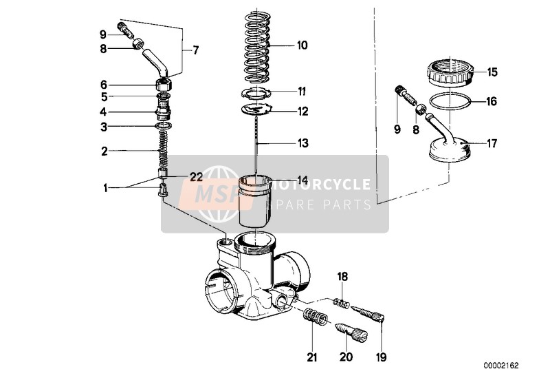 Carburador-piston/aguja del surtidor