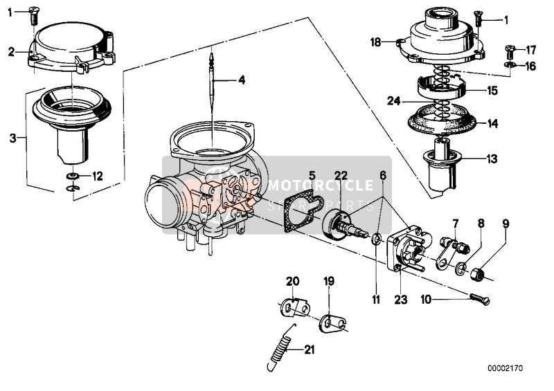 BMW R 80, R 80 /7 1984 Carburador-piston/aguja del surtidor para un 1984 BMW R 80, R 80 /7