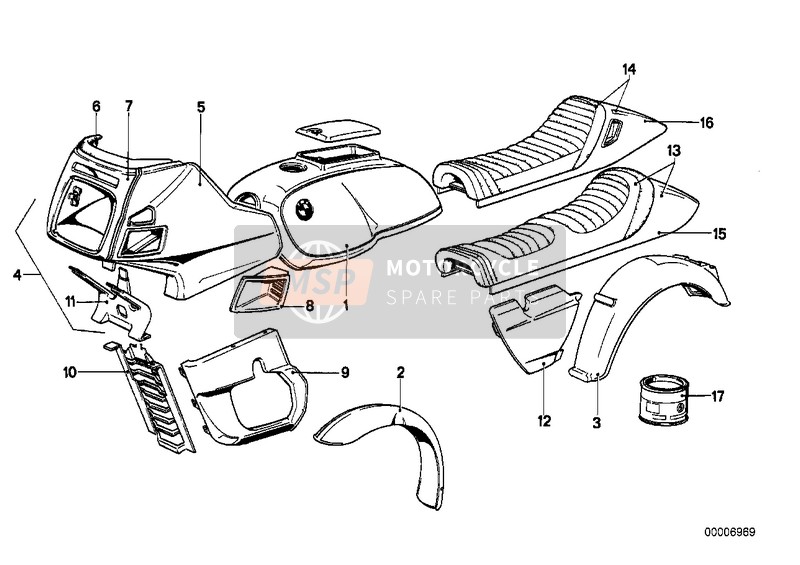 BMW R 80 RT 1978 Pieces peintes   544 pacificblau pour un 1978 BMW R 80 RT