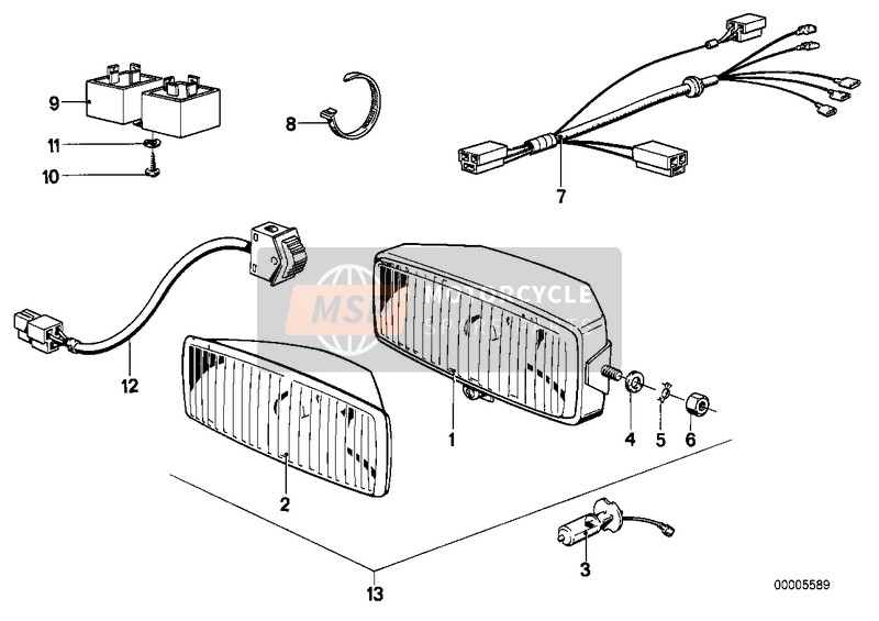 BMW R 80 TIC 1983 Habillage feu de signalisation/phare pour un 1983 BMW R 80 TIC