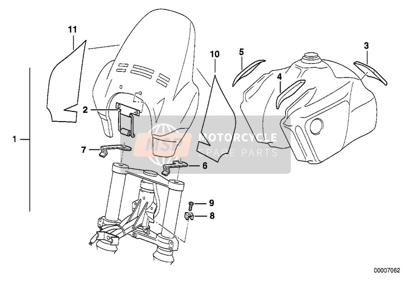 BMW R 65 GS 1991 Set di parti di montaggio per un 1991 BMW R 65 GS