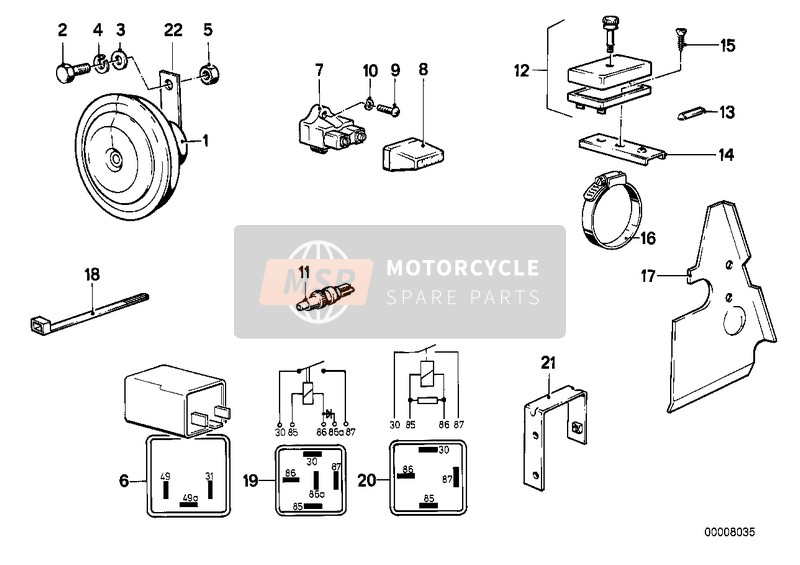 BMW R 65 GS 1991 Bocina/relé/interruptores diversos para un 1991 BMW R 65 GS