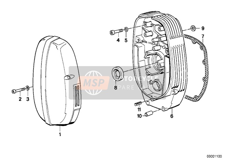 BMW R 65 GS 1987 Tapa de cierre-tapa carter de cadenas para un 1987 BMW R 65 GS