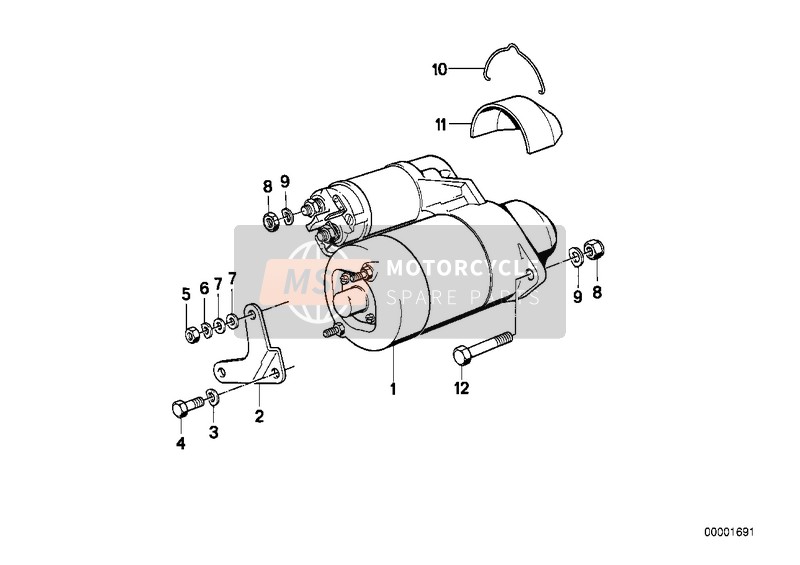 BMW R 65 GS 1991 Hardware di montaggio avviamento per un 1991 BMW R 65 GS