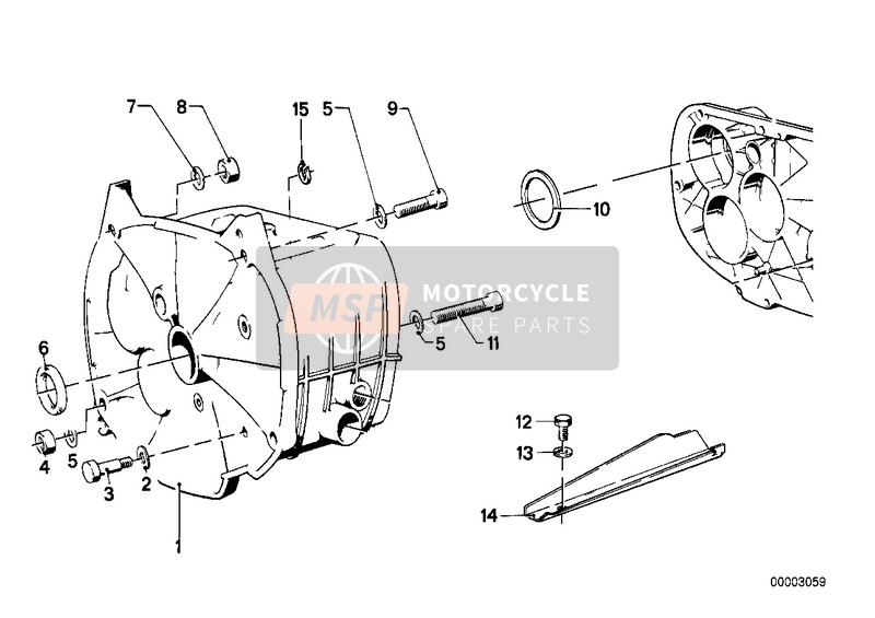 BMW R 65 GS 1989 Piezas de montaje de la carcasa de la transmisión / Montaje / Juntas para un 1989 BMW R 65 GS