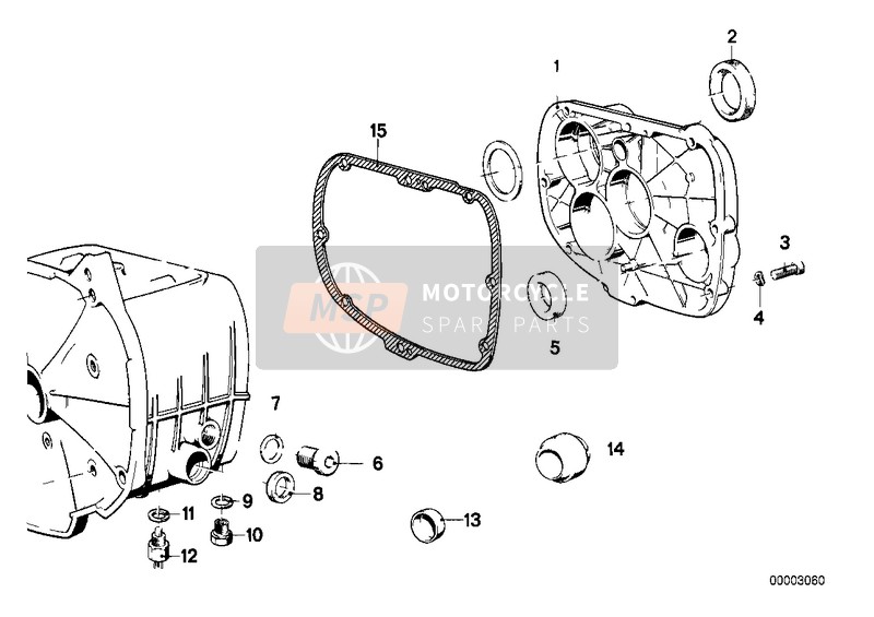 BMW R 65 GS 1989 Tapa y junta del cambio y tornillos div. para un 1989 BMW R 65 GS