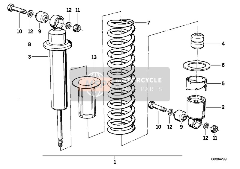 BMW R 65 GS 1983 SPRING STRUT, REAR for a 1983 BMW R 65 GS