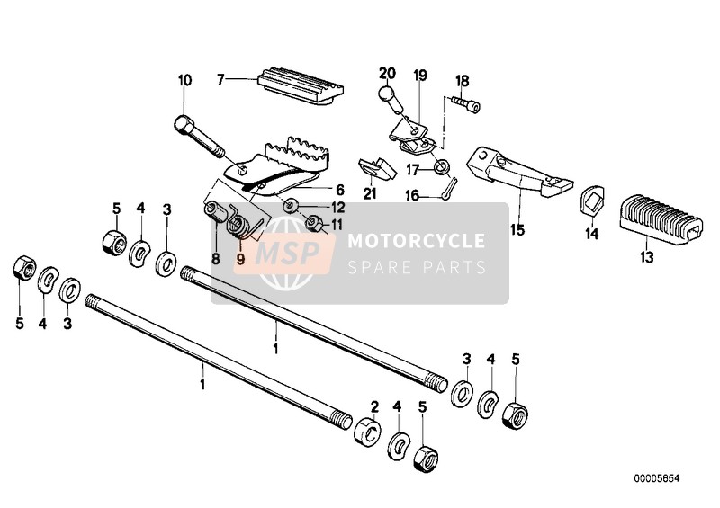 BMW R 80 G/S 1982 Poggiapiedi 1 per un 1982 BMW R 80 G/S