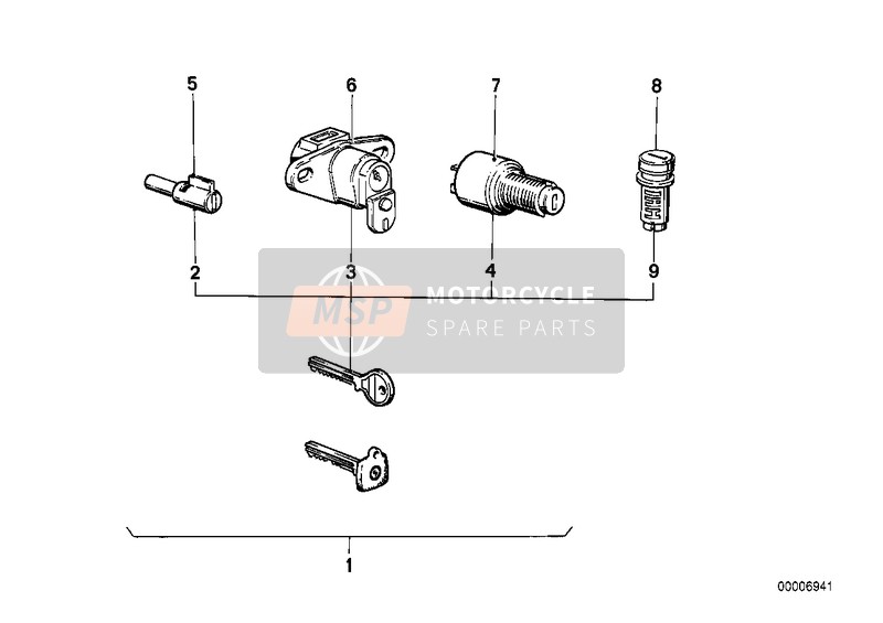 BMW R 80 G/S 1982 SET OF LOCKS for a 1982 BMW R 80 G/S