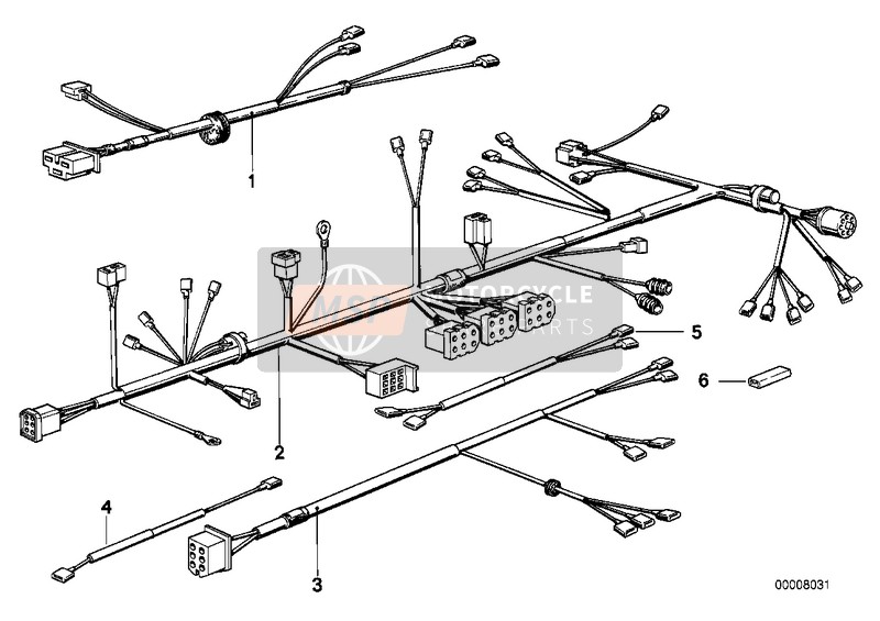 BMW R 80 G/S 1980 WIRING HARNESS/CHASSIS/ENGINE/TAIL LIGHT for a 1980 BMW R 80 G/S