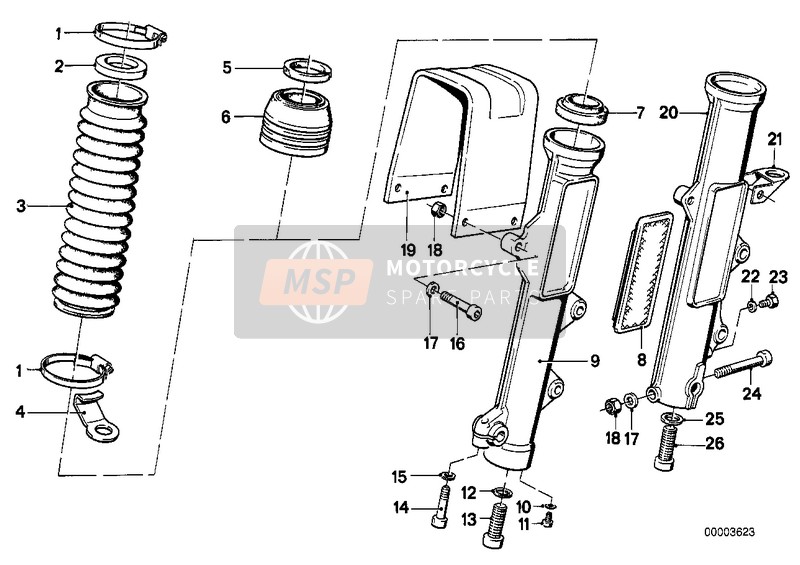 BMW R 80 G/S 1980 FORK SLIDER for a 1980 BMW R 80 G/S