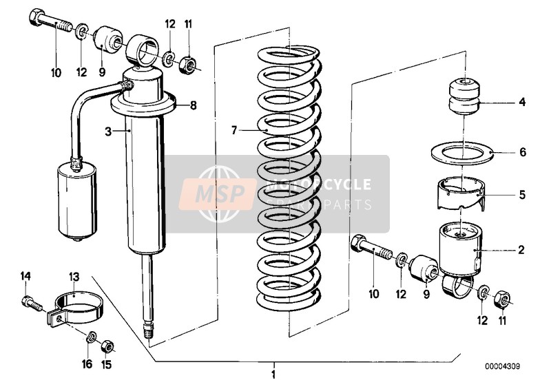 BMW R 80 G/S 1982 SPRING STRUT REAR HYDRAULIC for a 1982 BMW R 80 G/S