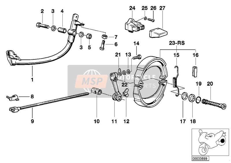 BMW R 80 G/S 1982 REAR WHEEL BRAKE for a 1982 BMW R 80 G/S