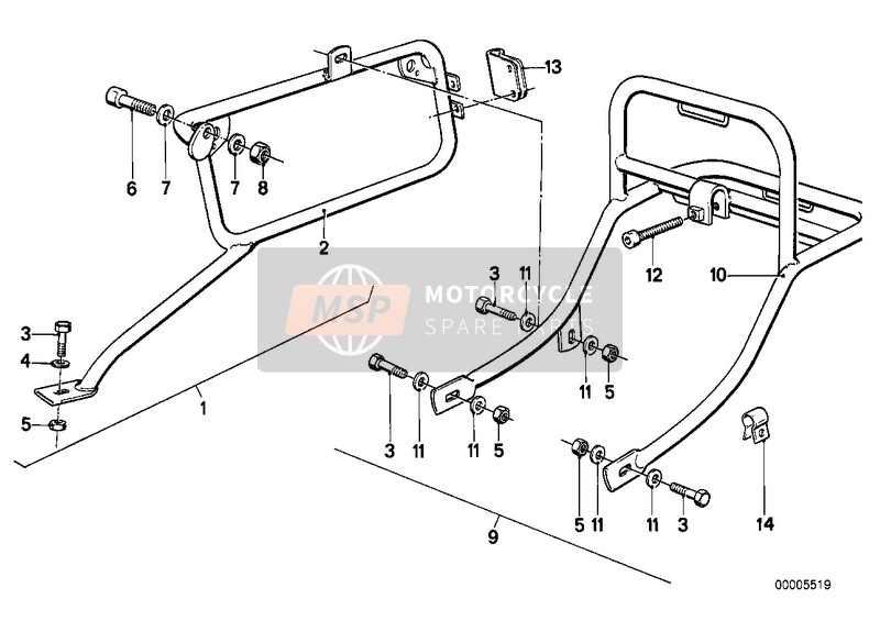 BMW R 80 G/S 1982 Jeu de support de coffre pour un 1982 BMW R 80 G/S