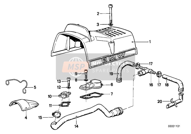 BMW R 80 ST 1992 Capote de protec./ventilacion de motor para un 1992 BMW R 80 ST