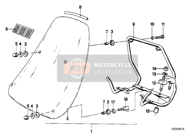 BMW R 80 ST 1985 Parabrezza per un 1985 BMW R 80 ST