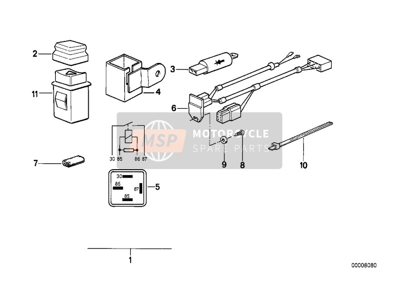 BMW R 65 (20KW) 1990 INSTALLING SET HAZARD WARNING for a 1990 BMW R 65 (20KW)