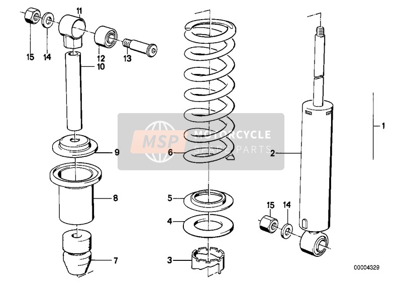 BMW R 65 (20KW) 1990 Jambe de suspension arrière pour un 1990 BMW R 65 (20KW)