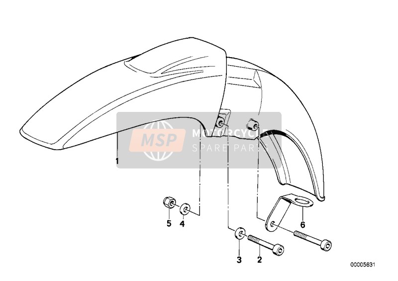 BMW R 65 (35KW) 1990 MUDGUARD FRONT for a 1990 BMW R 65 (35KW)
