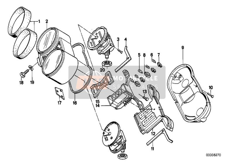 BMW R 65 (35KW) 1989 Instrumenten/aanbouwdelen voor een 1989 BMW R 65 (35KW)