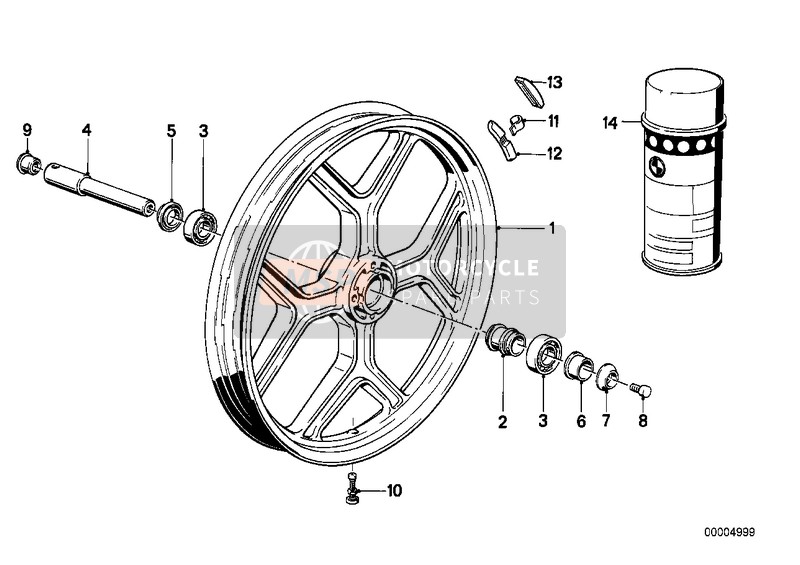 BMW R 65 (35KW) 1989 CAST RIM, FRONT for a 1989 BMW R 65 (35KW)