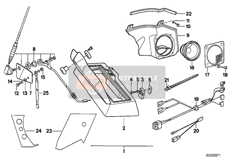 BMW R 65 RT SF 1995 RADIO INSTALLING KIT for a 1995 BMW R 65 RT SF