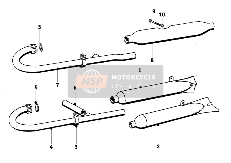 BMW R 67/2/3 1952 Système d'échappement pour un 1952 BMW R 67/2/3