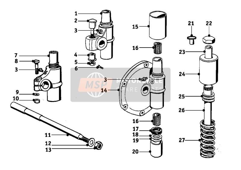 BMW R 67/2/3 1952 Assale posteriore 2 per un 1952 BMW R 67/2/3