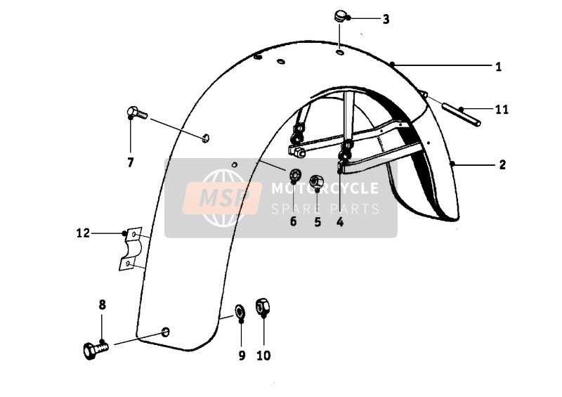 BMW R 67/2/3 1952 REAR MUDGUARD MOUNTING PARTS for a 1952 BMW R 67/2/3