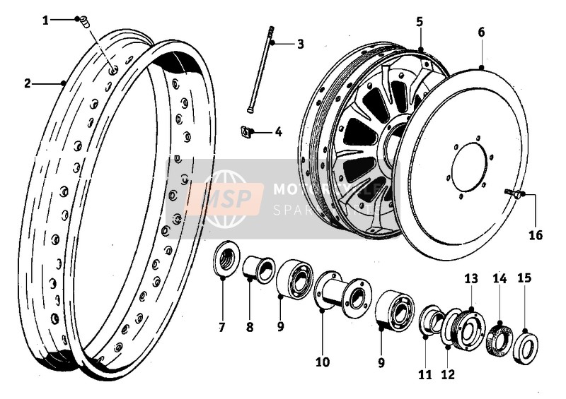 BMW R 67/2/3 1953 Ruota a raggi 1 per un 1953 BMW R 67/2/3