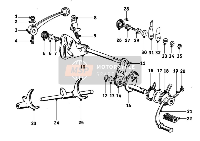 BMW R 67/2/3 1955 Palanca de cambios para un 1955 BMW R 67/2/3