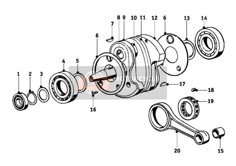 BMW R 67 1951 CRANKSHAFT for a 1951 BMW R 67