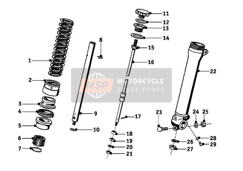 BMW R 68 1954 Ammortizzatore anteriore per un 1954 BMW R 68