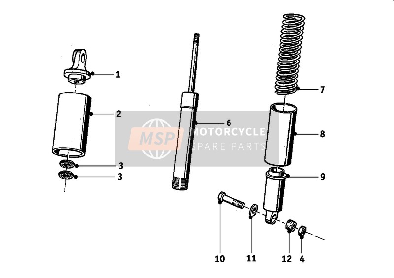 BMW R 69 1958 Suspensión de horquilla 1 para un 1958 BMW R 69