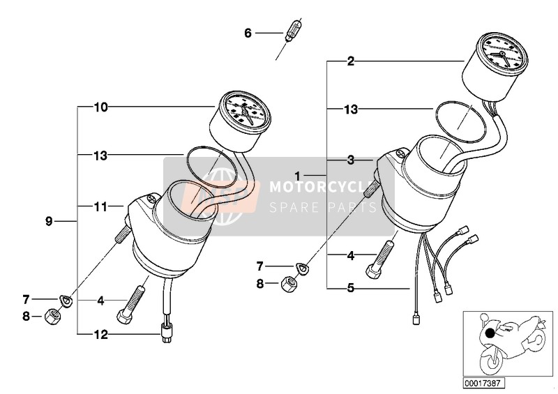 BMW R 100 GS 1987 Instrumentos adicionales/piezas sueltas para un 1987 BMW R 100 GS