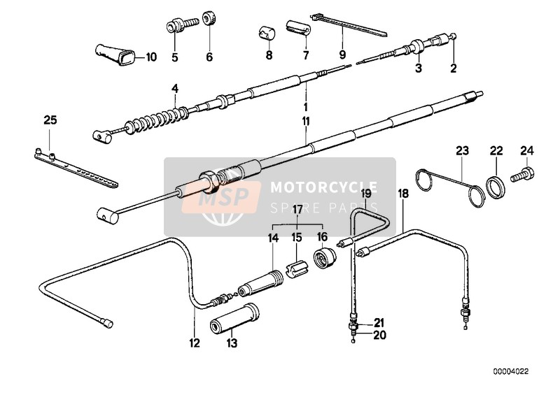 BMW R 100 GS 1987 BOWDEN CABLE for a 1987 BMW R 100 GS