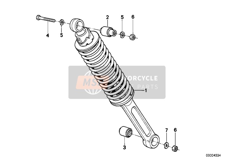 BMW R 100 GS 1986 Ammortizzatore A Molla Posteriore 2 para un 1986 BMW R 100 GS