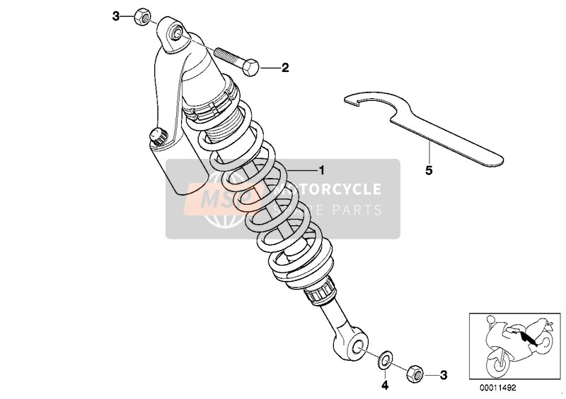 BMW R 100 GS 1987 Jambe de suspension arrière 1 pour un 1987 BMW R 100 GS