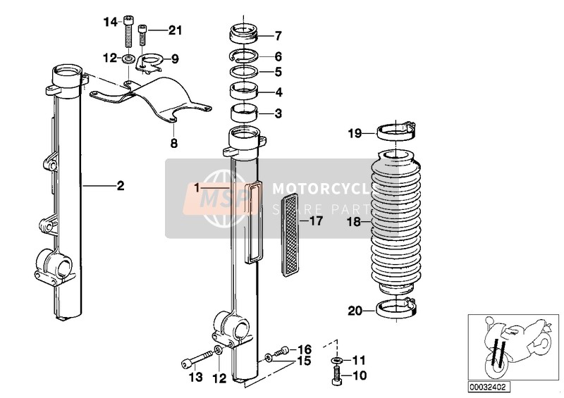 BMW R 100 GS PD 1988 Tube glissant pour un 1988 BMW R 100 GS PD