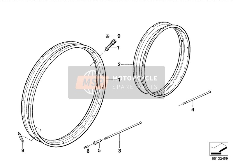 BMW R 80 GS 1991 SPOKE WHEEL RIM/SPOKE for a 1991 BMW R 80 GS