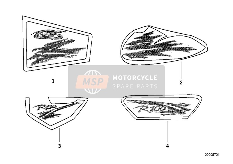 BMW R 100 GS 1993 Etiquette 3 pour un 1993 BMW R 100 GS