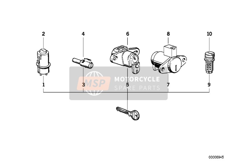 BMW R 100 GS 1993 Deurslotenset voor een 1993 BMW R 100 GS