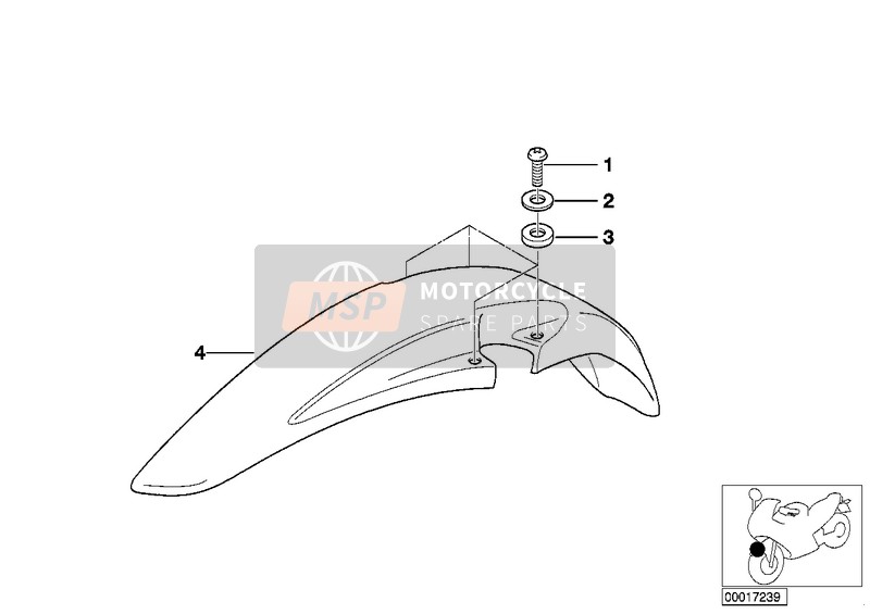 BMW R 100 GS PD 1996 LOW FRONT MUDGUARD MOUNTING PARTS for a 1996 BMW R 100 GS PD