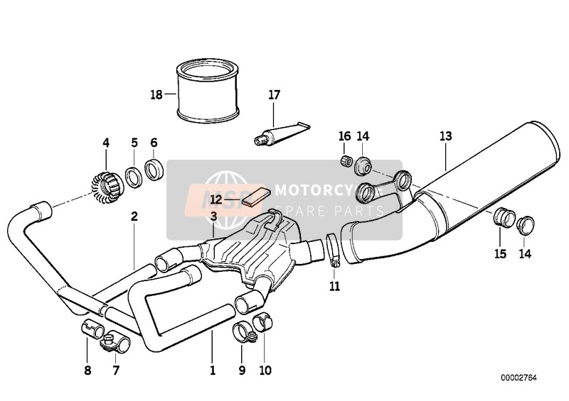 BMW R 100 R 91 1991 Système d'échappement pour un 1991 BMW R 100 R 91