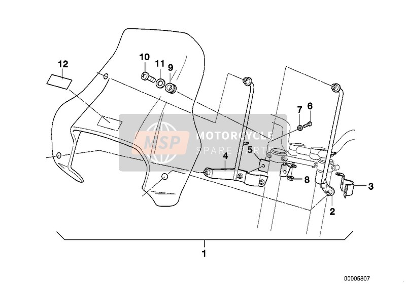 MOUNTING PARTS SET F WINDSHIELD