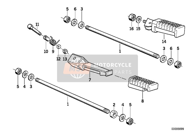 BMW R 100 R 91 1991 FOOTREST for a 1991 BMW R 100 R 91